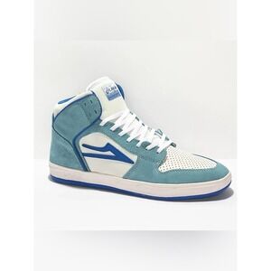 Lakai Gass Telford White & Powder Blue Suede High Top Skate Shoes Size 8